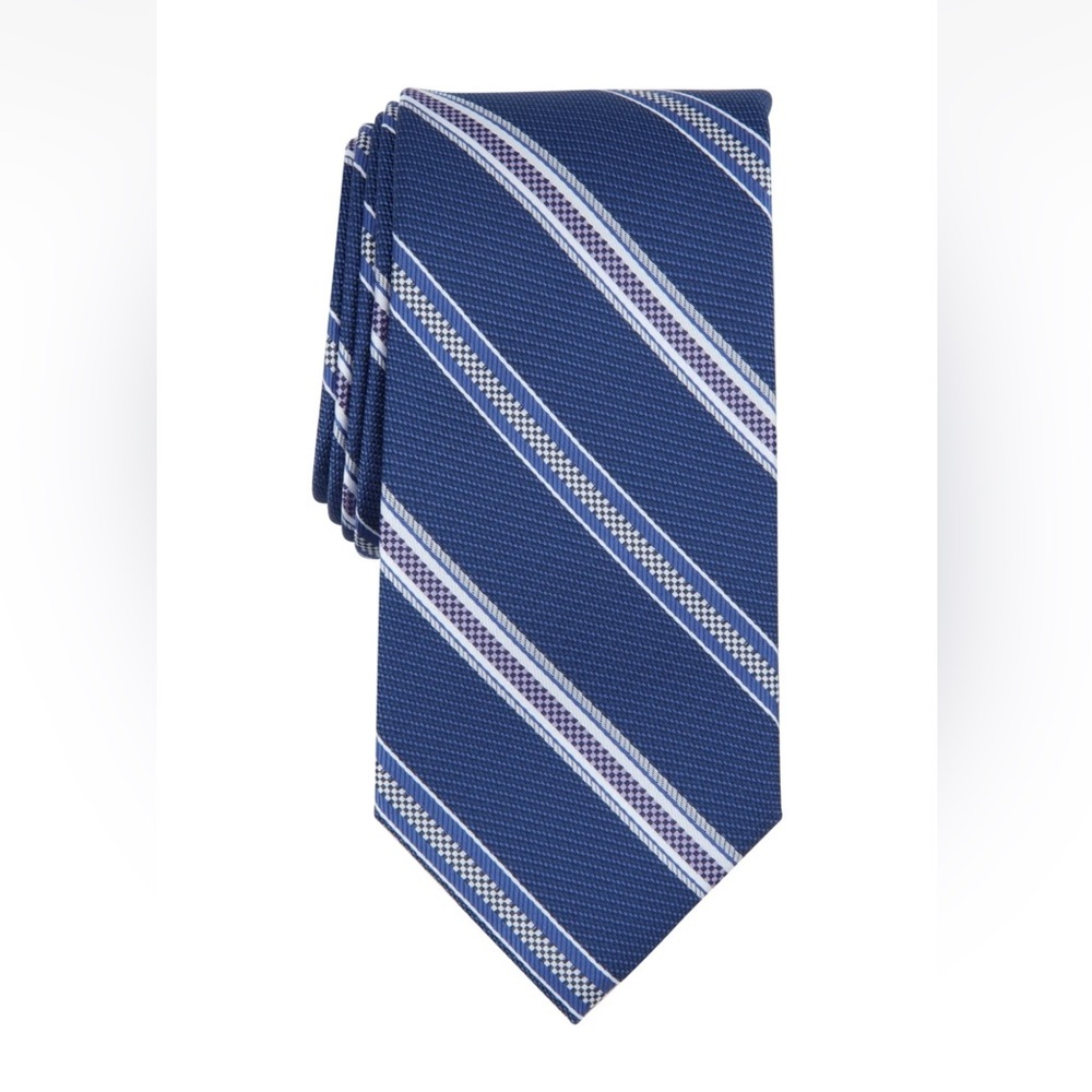 Perry Ellis Portfolio Men's Calvor Stripe Tie - Navy-One Size
